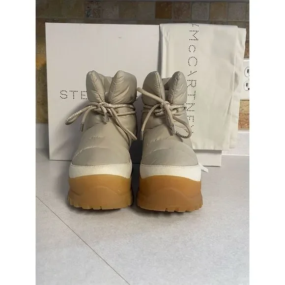 Stella McCartney Women's Beige Trace Puffy Snow Boots 36/6 - Picture 3 of 7
